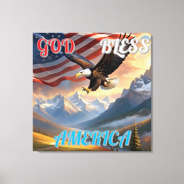 IMPRESSÃO EM TELA DEUS ABENÇOE A AMÉRICA (Frente)