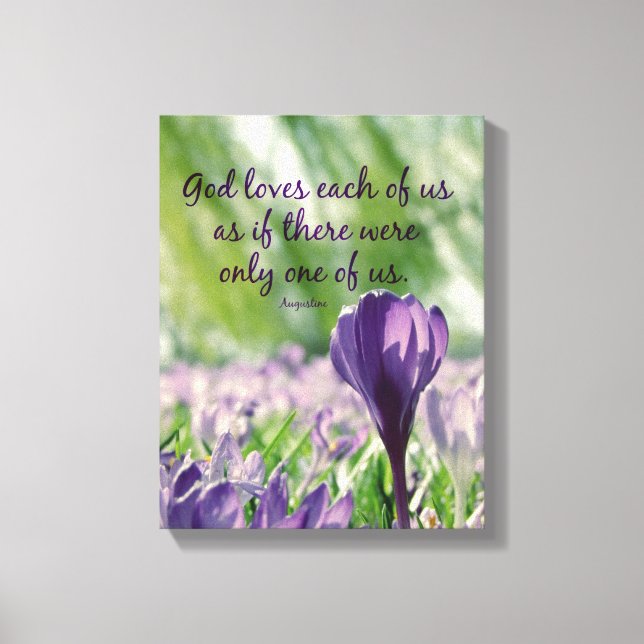 Impressão Em Tela Deus Inspiracional ama cada uma das nossas citaçõe (Frente)