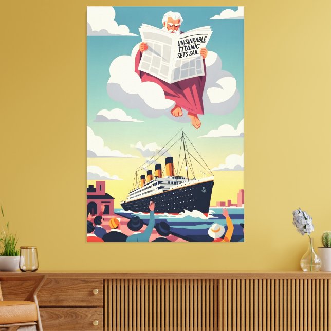 Impressão Em Tela Deus temático engraçado (Insitu(Sala de estar))