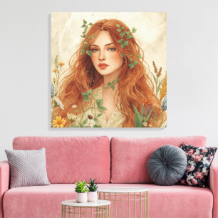 Impressão Em Tela Deusa Solar Celestial Arte Boho de Parede Radian