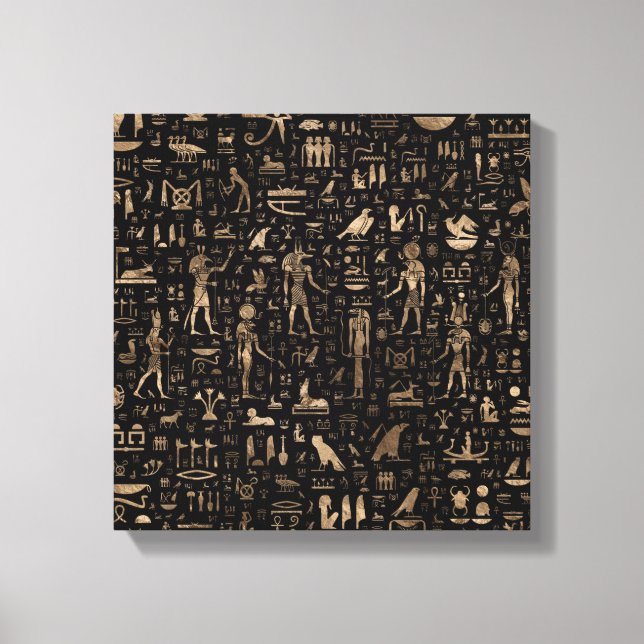 Impressão Em Tela Deuses e hieróglifos egípcios antigos (Frente)