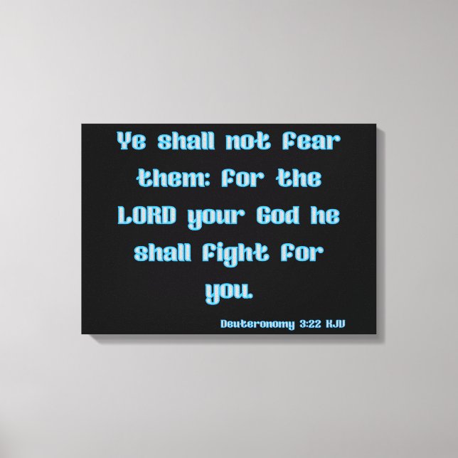 Impressão Em Tela Deuteronomia 3:22 Bíblia Verse KJV Wall Art (Frente)