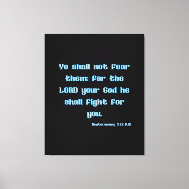Impressão Em Tela Deuteronomia 3:22 Bíblia Verse KJV Wall Art (Frente)