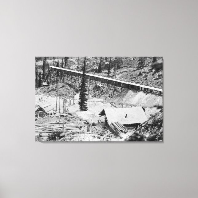 Impressão Em Tela Dewey Dourado Mine na Montanha Thunder, Idaho (Frente)