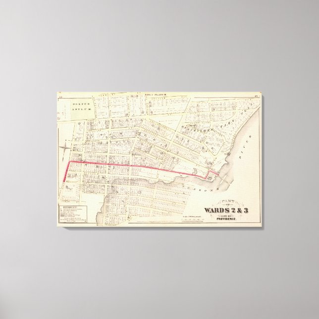 Impressão Em Tela Dexter Asylum e Central Bridge Atlas Map (Frente)