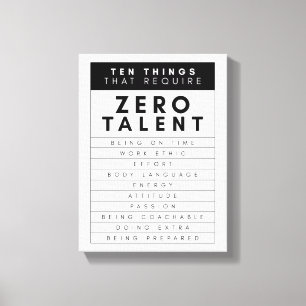Impressão Em Tela Dez Coisas Que Requerem Zero Talento