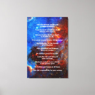 Impressão Em Tela Dez mandamentos do indiano do nativo americano