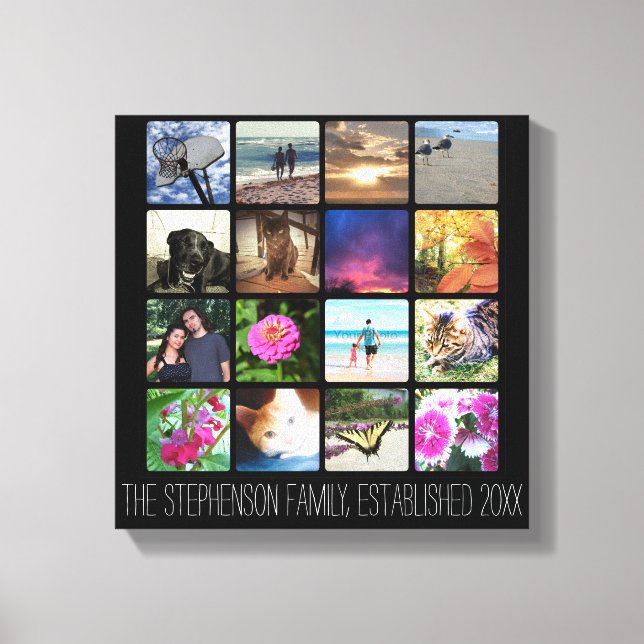 Impressão Em Tela Dezesseis cantos arredondados Colagem de fotos ou  (Frente)