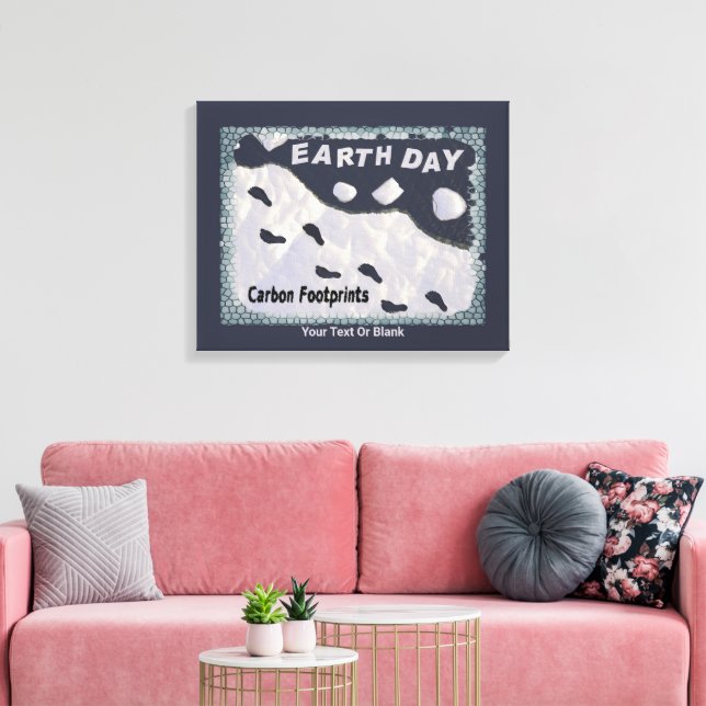 Impressão Em Tela Dia da Terra - Pegadas de Carbono (Insitu(Sala de estar))