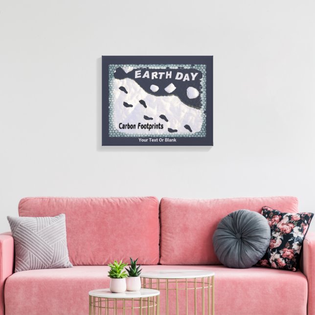 Impressão Em Tela Dia da Terra - Pegadas de Carbono (Insitu(Sala de estar))
