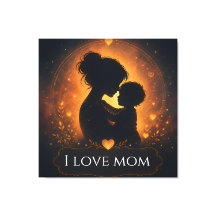 Dia das Mães Eu Amo Mamãe Arte de Parede em Lona