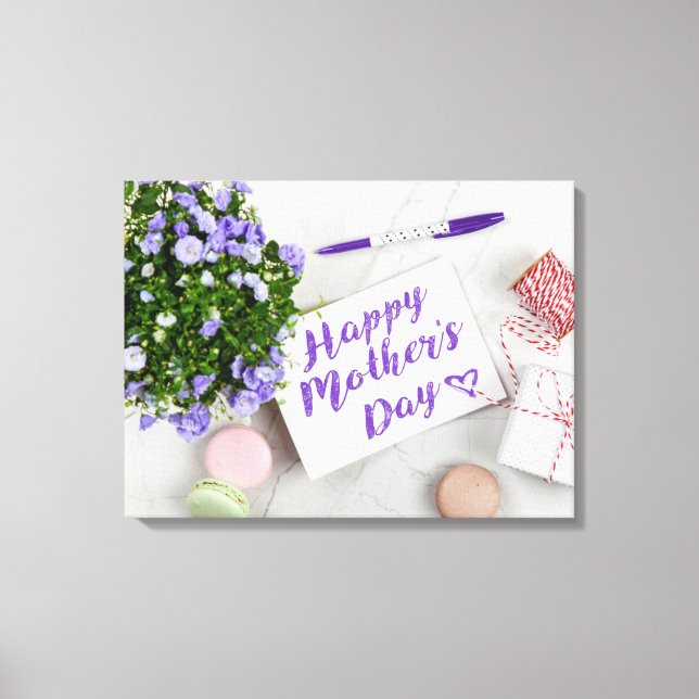 Impressão Em Tela Dia de as mães FELIZ (Frente)