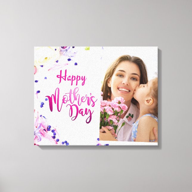 Impressão Em Tela Dia de as mães Feliz (Frente)