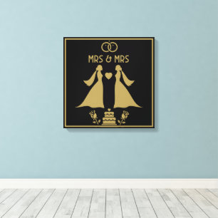 Impressão Em Tela Dia de Casamento de gay Girls