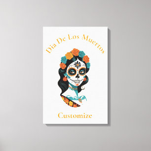 Impressão Em Tela Dia De Los Muertos Skull Thunder_Cove