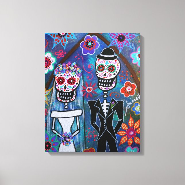 IMPRESSÃO EM TELA DIA DE LOS MUERTOS WEDDING (Frente)