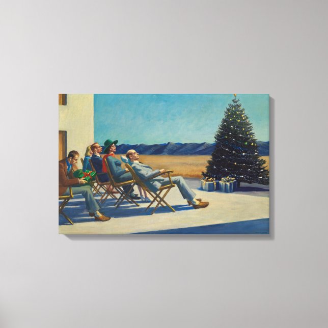 Impressão Em Tela Dia de Natal, Pessoas no Sol, Edward Hopper (Frente)