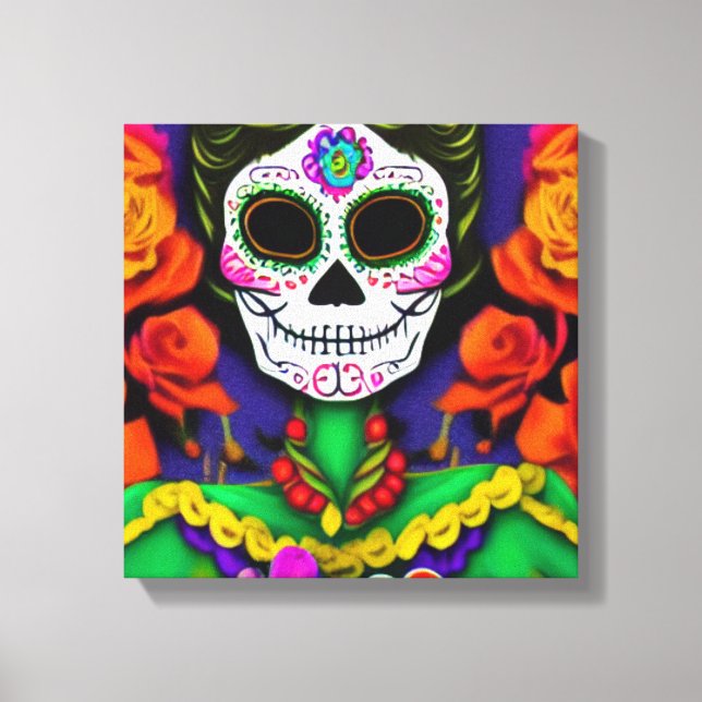 Impressão Em Tela Dia dos Mortos (Frente)