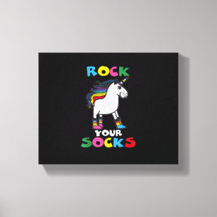 Impressão Em Tela DIA MUNDIAL DA SÍNDROME DE DOWN Meias Rock Unicórn