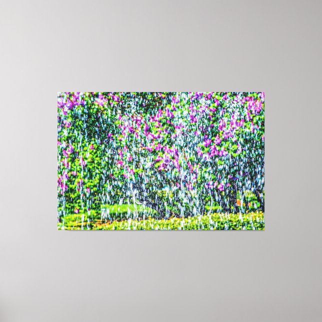 Impressão Em Tela Dia Quente, Água Fria, Flores Lilases (Frente)