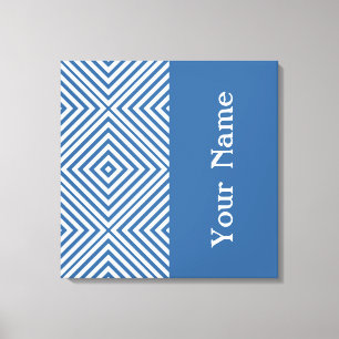 Impressão Em Tela Diamante Azure Chevron com nome @ Emporiomoffa
