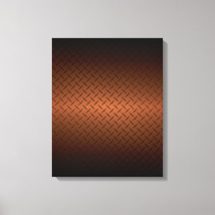 Impressão Em Tela Diamondplate Look Pattern Black to Copper Fade (Pa