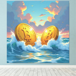 Impressão Em Tela Die Bitcoin-Welle – Aufstieg der digitalen Macht“