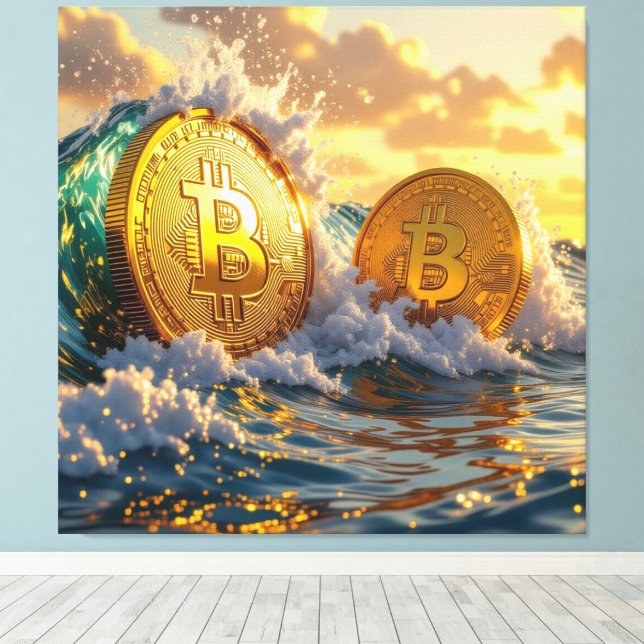 Impressão Em Tela Die Bitcoin-Welle – Aufstieg der digitalen Macht“ (Insitu(piso de madeira))