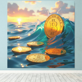 Impressão Em Tela Die Bitcoin-Welle – Aufstieg der digitalen Macht“