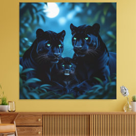 Impressão Em Tela   Die stille Eleganz der Pantherfamilie  
