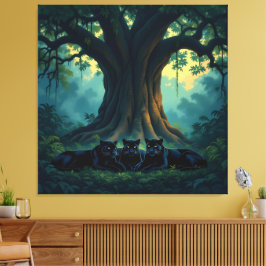 Impressão Em Tela   Die stille Eleganz der Pantherfamilie  