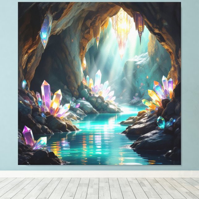 Impressão Em Tela „Die verborgene Schatzhöhle der Edelsteine“ (Insitu(piso de madeira))