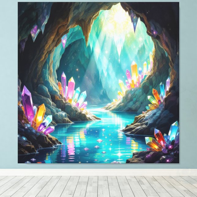Impressão Em Tela „Die verborgene Schatzhöhle der Edelsteine“ (Insitu(piso de madeira))
