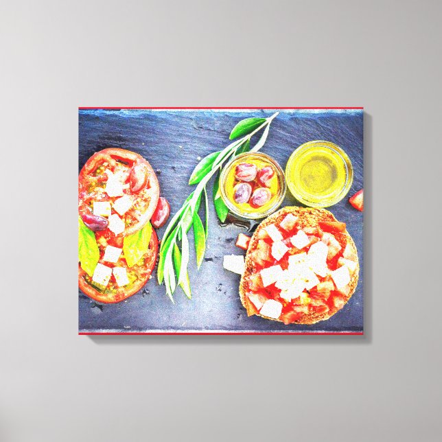 Impressão Em Tela "Dieta Grega e Mediterrânica" Foto Grata. Compre a (Frente)
