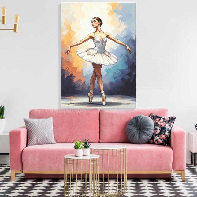 Impressão Em Tela Digital Painting of a Ballerina – Elegant Dance  (Insitu(Sala de estar))