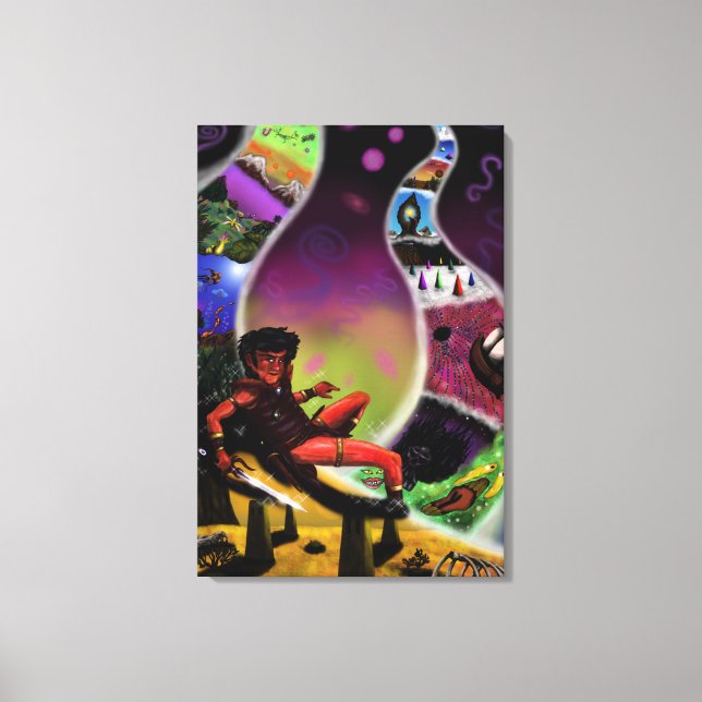 Impressão Em Tela dimensão misteriosa da pintura aquosa guerreira (Frente)