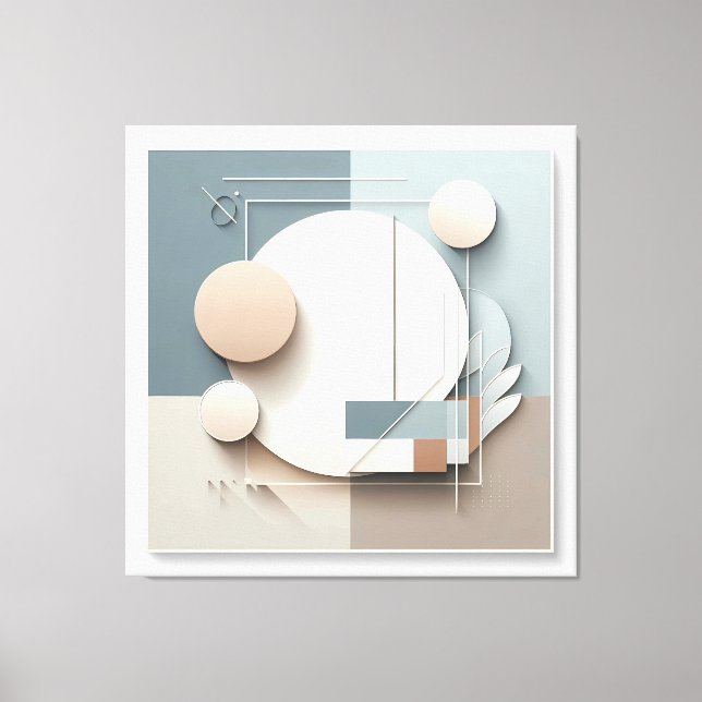 Impressão Em Tela Dimensional Circle Composition (Frente)