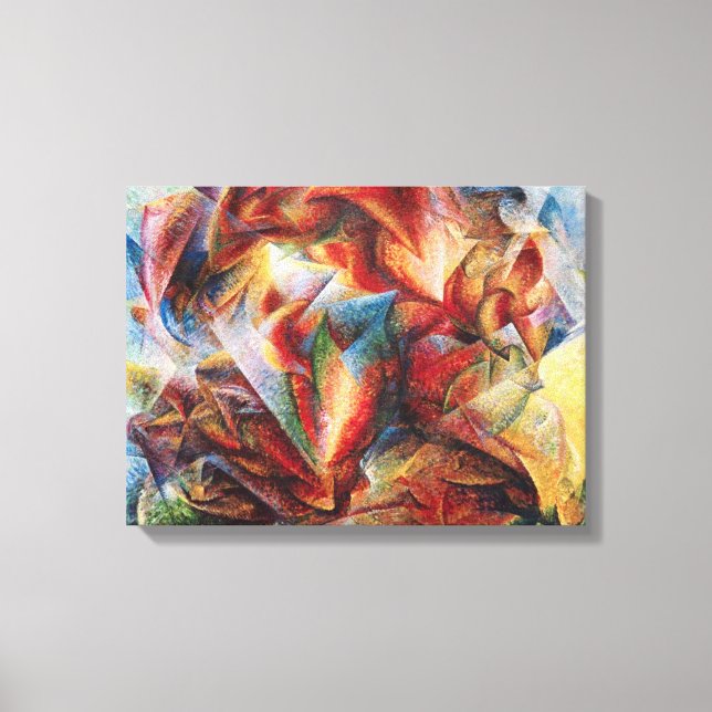 Impressão Em Tela Dinamismo De Jogador De Futebol De Umberto Boccion (Frente)