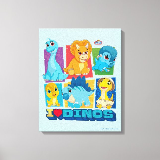 Impressão Em Tela Dino Ranch | Dinossauro Divertido e Colorido (Frente)