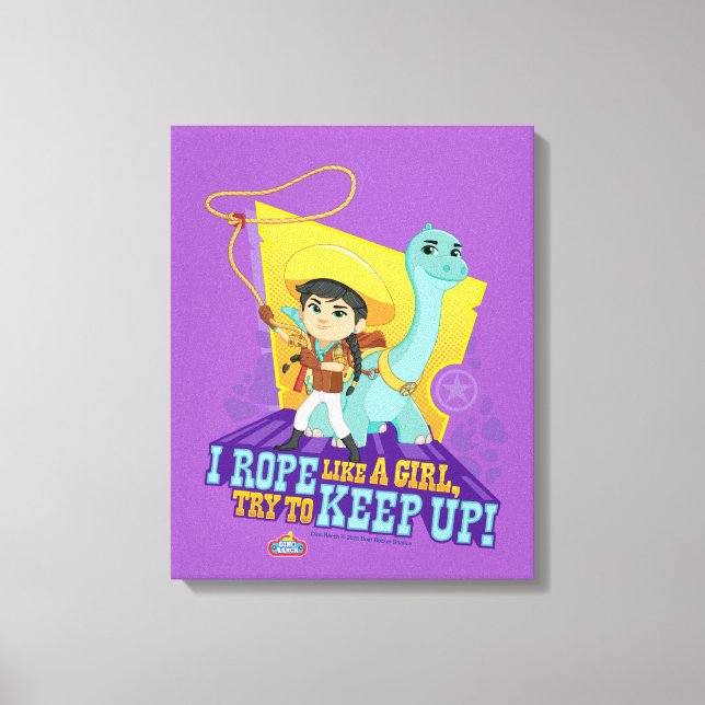 Impressão Em Tela Dino Ranch | Min e Clover (Frente)