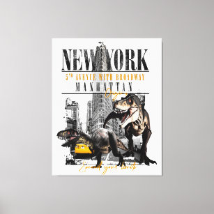 Impressão Em Tela Dinosaurs in Manhattan NYC