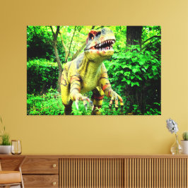 Impressão Em Tela Dinossauro na imagem da Floresta impresso no Wrapp