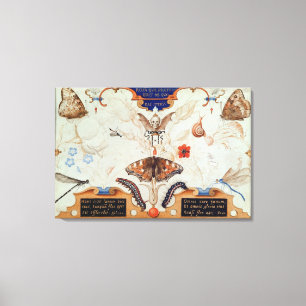 Impressão Em Tela Diptych com flores e insetos, 1591