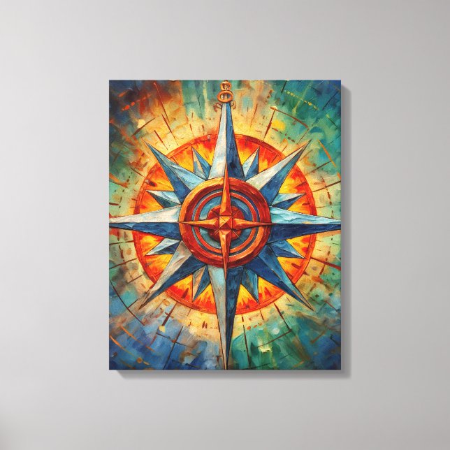 Impressão Em Tela Direção no Caos (Compass Rosa) (Frente)