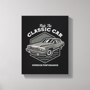 Impressão Em Tela Dirija o Design de Desempenho de Carro Clássico