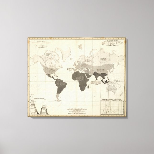 Impressão Em Tela Distribuição geográfica da vegetação (Frente)