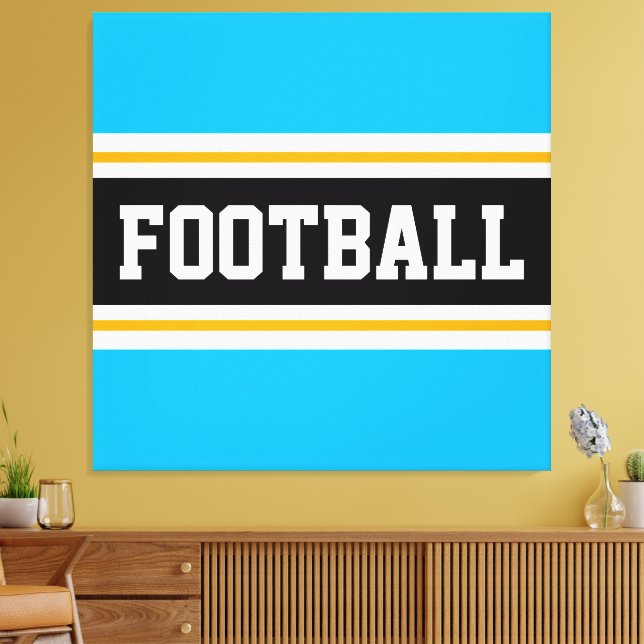 Impressão Em Tela Diversão do FUTEBOL Céu Azul Preto Amarelo Branco (Insitu(Sala de estar))