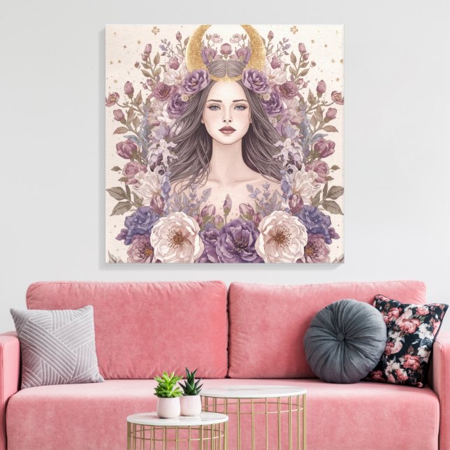 Impressão Em Tela Divine Feminine Boho Wall Art | Sacred (Insitu(Sala de estar))