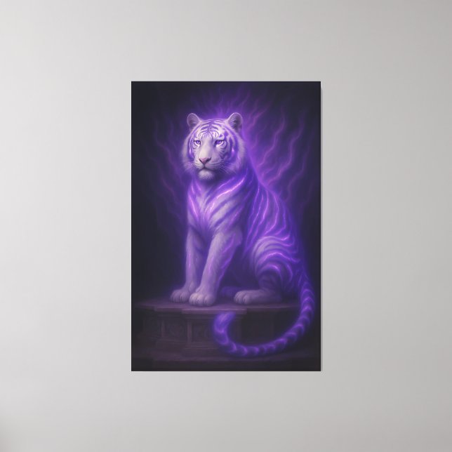 Impressão Em Tela Divine Temple White Tiger – Purple Lightning Celes (Frente)