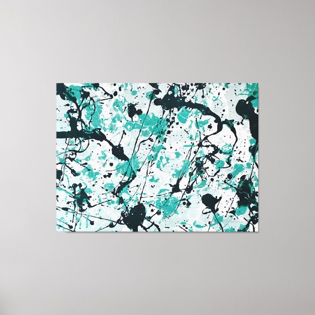 Impressão Em Tela DIVISOR COLORIDO L V - Pintura de ação - Abstrato- (Frente)